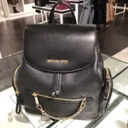 MICHAEL KORS WOMEN MEDIUM LEATHER BACKPACK BAG SCHOOL TRAVEL SHOULDER TOTE BLACK