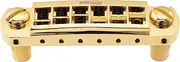 Wilkinson M Series 52.5mm(2-1/16 inch) String Spacing Adjustable Pigtail Style Wraparound Bridge for Les Paul SG Junior Special Style Electric Guitar, Gold