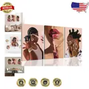 Empowering Black Girl Canvas Art Set of 3 - Modern Wall Decor for Any Room