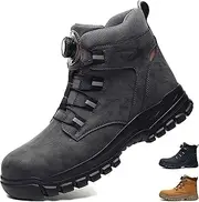 [COOU] Safety Boots Men Women Lightweight Waterproof Work Shoes with Steel Toe Cap Safety Shoes Non-Slip Work Boots, gray, 43 EU