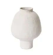 E Style Matias Footed Ceramic Flower Vase Indoor Home Decor 32cm Sandy White
