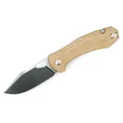 NEW GiantMouse ACE Grand - Natural Canvas Micarta Folding Knives