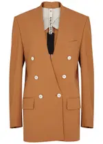 Petar Petrov Double-breasted Stretch-wool Blazer - Terracotta - 36 (UK8 / S) 36 (UK8 / S)