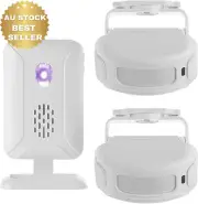 Wireless Motion Sensor Alarm Home Security Alert Doorbell 2 Sensors 1 Receiver