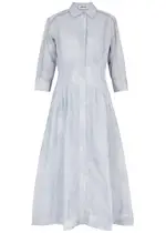 Jonathan Simkhai Court Floral Cloqué Midi Dress - Light Blue - 6 (UK10 / S) 6 (UK10 / S)