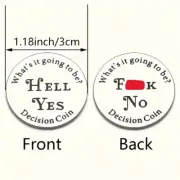 What's It Going To Be? Decision Coin - Hell Yes or F**k No - 30mm - Silver