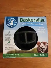 Baskerville Ultra Dog Muzzle Size 3 Black - Kind, Safe, & Comfortable Breathable