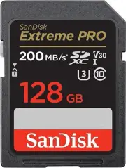 SanDisk 128GB Extreme PRO SDXC UHS-I Memory Card - C10, U3, V30,