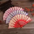 Art Craft Chinese Dance Fan Gold Powder Hand Held Fan Folding Fan Hand Women
