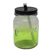 New Glass Mason Jar Torch Tabletop Decor Outdoor Patio Light Lamp Green Hombre