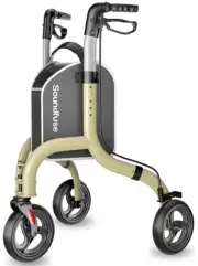 3 Wheel Walkers for Seniors, Lightweight Foldable Aluminum Rollator Walker, H...