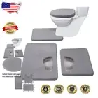 Versatile Non-Slip Memory Foam Bath Mat Set with Toilet Lid Cover - 4 Pieces