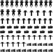 VooGenzek 75 Pieces Tin Nut Screw Nut Clip Kit, Car Body Undertray Fender Screws, Screw Nut Clip Snap Nut Set, U Type Body Screws, for Car, Black