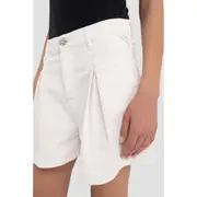 Replay Womens Baggy Fit Denim Shorts w/ Pleats Yellow