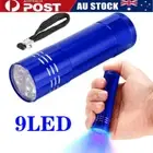 UV Ultra Violet 9LED Flashlight Blacklight 395nM Inspection AAA Light Lamp Torch