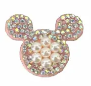 Minnie Mouse Pearl And Crystal Head Flat Back Craft Hair Accessory 10 Piece Lot