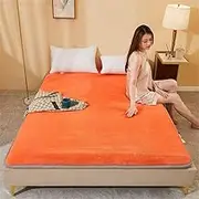 Floor Mattress, Japanese Futon Mattress Tatami Floor Mat Foldable Lounger Portable Camping Sleeping Pad Couch Bed(Orange,120x200cm)
