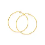 9ct Gold 40mm Polished Hoop Earrings