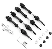 Oimzzr 4 Pcs Rear Drive Shaft Steel Driveshaft CVD Replacement for Trax Slash Rustler Hoss Stampede VXL 4X4 1/10 Remote Control Car Black