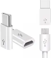 USB 3.1 Type-C (USB-C) Male to Micro-B USB Female Converter OTG Data Sync Power Supply Charger Adapter Connector (White)