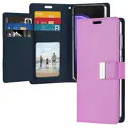 Goospery For Samsung Galaxy S23 FE Rich Diary Wallet Flip Case Leather Card Slots Magnetic Cover (Purple)