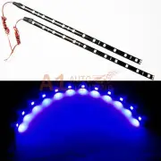 2x NEW 30cm/12" Blue LED Strip Footwell Under Dash Light Waterproof Exterior