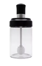 Excelity Honey Jar with Dipper and Lid Clear Glass Container for Storing and