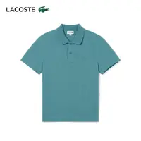 在飛比找momo購物網優惠-【LACOSTE】男裝-修身輕盈透氣短袖Polo衫(藍綠色)