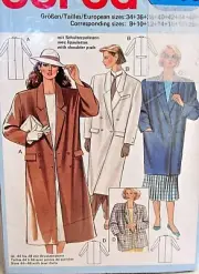 Burda Womens Sewing Pattern Oversized long coat jacket size 8-20