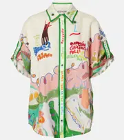 [Alemais] Alémais Nadia printed linen shirt UK 14 multicoloured