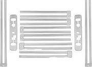 Compatible for Toyota -Alphard -Vellfire 40 Series 2023 2024 Rear Seat Sliding Track Rail Bonnet Cover Trim Sticker Accessories Car Styling(Steel Silver Brush)