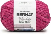 [Bernat] Blanket Extra Thick Fuchsia Yarn - 1 Pack of 600g / 21.2oz - 100% Polyester - #7 Jumbo - 72Yards - Knitting/Crochet