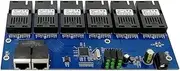 zaqwsx 7F1E Fast Ethernet Switch Converter PCB 20KM Ethernet Fiber Optical Media Converter Single Mode 1 RJ45 7 SC Fiber Port