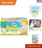 Tasty Diced Pears in 100% Fruit Juice Cups - Healthy Lunch Snacks, 4oz 12-Pack