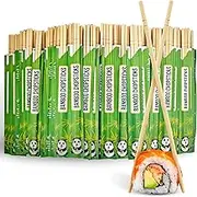 Disposable Bamboo Chopsticks (200 Count) - Separated for Sushi, Chinese, Japanese, and Asian Food - Smooth Wooden Chopsticks