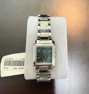 Citizen Bianca Women Eco-Drive Silver Rectangle Sapphire Watch EW5551-56N