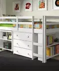 Ava Kid's Furniture Set with Twin Loft Bed, Desk, Dresser & Bookcase in One