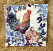 L-043 Rooster Design Paper Napkins For Decoupage Junk Journal Crafting