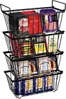 Stackable Freezer Organizer Bins - 4 Pack Chest Freezer Storage Baskets