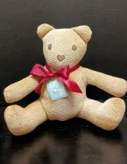 Handmade Prayer Bear Plush Teddy Bear 13" Embroidered Eyes & Nose Prayer Tag