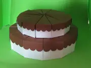 2 Tier Scallop Top Cake Slice Centerpiece 6 1/2" and 8 1/2" - 24 Favor Boxes