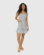 [Belle & Bloom] Reunite Denim Mini Dress - Stonewash
