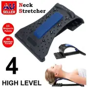 Neck Back Stretcher Massager Fitness Lumbar Waist Spine Pain Relief Support Kit