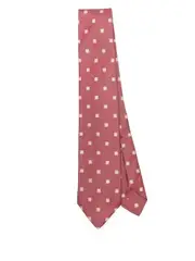 [Barba] patterned-jacquard tie One Size Red
