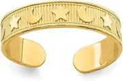 [JewelryWeb] 14ct Gold Adjustable Star and Celestial Moons toe ring
