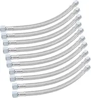 ViaGasaFamido 10 Pieces of Air Element Compressor Hose, 14 X 1.5 Cast Steel Inner Thread Brake Silent Oil Line Pipe Flexible Compressed Air Tool Parts Accessories 40 Cm