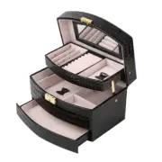 Large Black Luxury Jewellery Box Modern AU Stock Fast Post