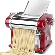 Electric Pasta Maker, Automatic Stainless Steel Pasta Machine Manual Roller Pasta Maker, Press 0.3-4Mm Thick 14Cm Wide Dough Output for Home Family Use