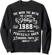 [X.Style] Man Myth Legend 1988 35th Birthday Tee for 35 Years Old Sweatshirt ds1646 Sweater (S) Black