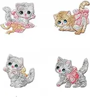 Cat Embroidered Patch Self-Adhesive Clothing Accesories Clothes Stickers Clothes Appliques Bag Decoration DIY Clothing Patch Sewing